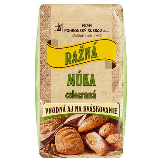 Ražná múka celozrnná 750g, Mlyn Pohronský Ruskov. / 1ks